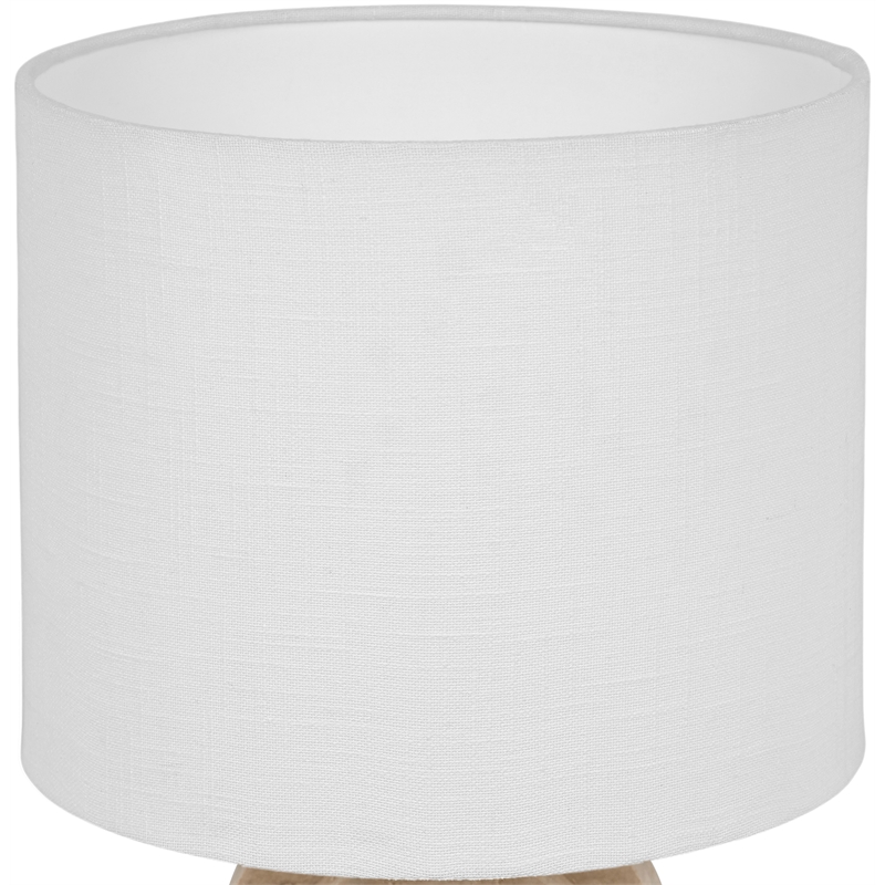 Meridian Furniture Caldera Travertine And Linen Textured Fabric Table Lamp