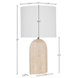 Meridian Furniture Caldera Travertine And Linen Textured Fabric Table Lamp