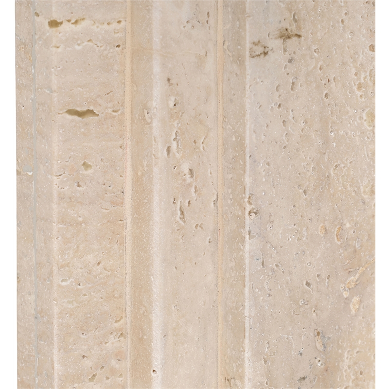 Meridian Furniture Caldera Travertine And Linen Textured Fabric Table Lamp