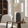 Meridian Furniture Caldera Forest Green Genuine Marble And Fabric Table Lamp