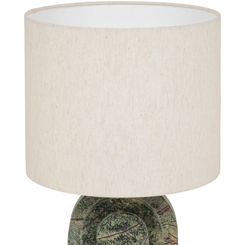 Meridian Furniture Caldera Forest Green Genuine Marble And Fabric Table Lamp
