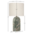 Meridian Furniture Caldera Forest Green Genuine Marble And Fabric Table Lamp