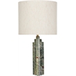 Meridian Furniture Caldera Forest Green Genuine Marble And Fabric Table Lamp
