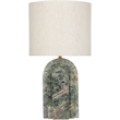 Meridian Furniture Caldera Forest Green Genuine Marble And Fabric Table Lamp
