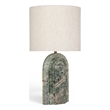Meridian Furniture Caldera Forest Green Genuine Marble And Fabric Table Lamp