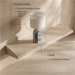 Meridian Furniture Caldera Grey Genuine Marble And Fabric Table Lamp