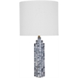 Meridian Furniture Caldera Grey Genuine Marble And Fabric Table Lamp