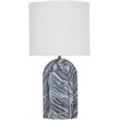 Meridian Furniture Caldera Grey Genuine Marble And Fabric Table Lamp