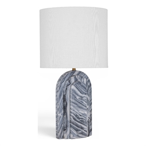 Meridian Furniture Caldera Grey Genuine Marble And Fabric Table Lamp