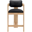 Meridian Furniture Sacha Black Vegan Leather Upholstered Counter Stool