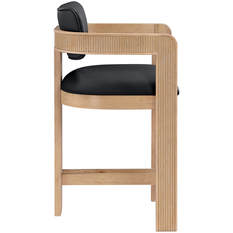 Meridian Furniture Sacha Black Vegan Leather Upholstered Counter Stool