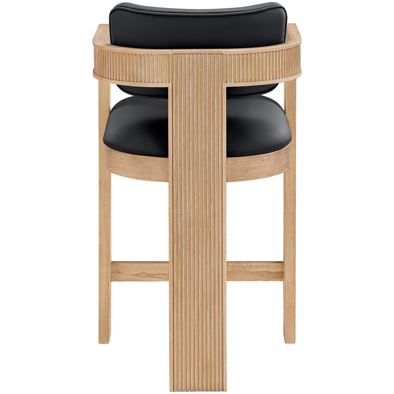 Meridian Furniture Sacha Black Vegan Leather Upholstered Counter Stool