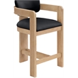 Meridian Furniture Sacha Black Vegan Leather Upholstered Counter Stool