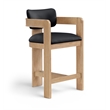 Meridian Furniture Sacha Black Vegan Leather Upholstered Counter Stool