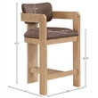 Meridian Furniture Sacha Brown Vegan Leather Upholstered Counter Stool