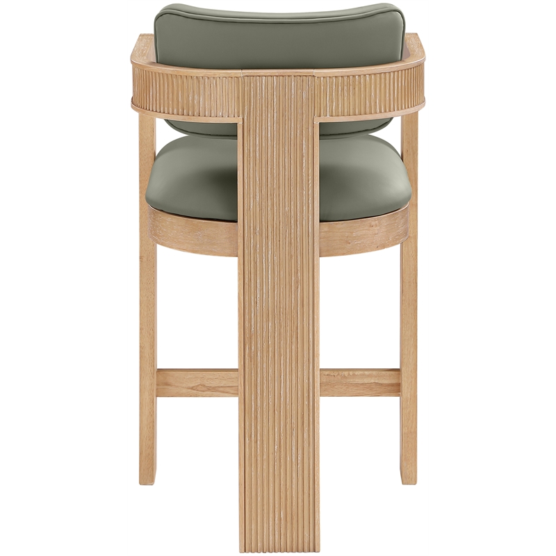 Meridian Furniture Sacha Olive Vegan Leather Upholstered Counter Stool