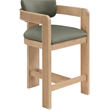 Meridian Furniture Sacha Olive Vegan Leather Upholstered Counter Stool