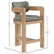 Meridian Furniture Sacha Olive Vegan Leather Upholstered Counter Stool