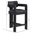 Meridian Furniture Sacha Black Vegan Leather Upholstered Counter Stool
