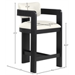 Meridian Furniture Sacha Cream Vegan Leather Upholstered Counter Stool