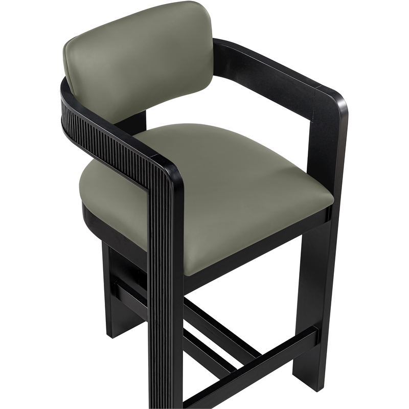 Meridian Furniture Sacha Olive Vegan Leather Upholstered Counter Stool