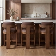 Meridian Furniture Sacha Brown Vegan Leather Upholstered Counter Stool