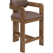 Meridian Furniture Sacha Brown Vegan Leather Upholstered Counter Stool