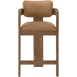 Meridian Furniture Sacha Cognac Vegan Leather Upholstered Counter Stool