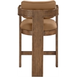 Meridian Furniture Sacha Cognac Vegan Leather Upholstered Counter Stool