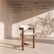 Meridian Furniture Sacha Cream Vegan Leather Upholstered Counter Stool