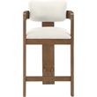 Meridian Furniture Sacha Cream Vegan Leather Upholstered Counter Stool