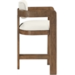 Meridian Furniture Sacha Cream Vegan Leather Upholstered Counter Stool