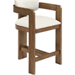 Meridian Furniture Sacha Cream Vegan Leather Upholstered Counter Stool