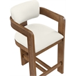 Meridian Furniture Sacha Cream Vegan Leather Upholstered Counter Stool