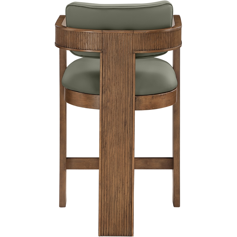 Meridian Furniture Sacha Olive Vegan Leather Upholstered Counter Stool