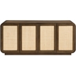 Meridian Furniture Windsor Brown Solid Wood And Brown Cane Sideboard / Buffet