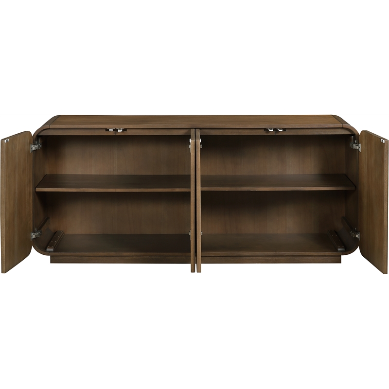 Meridian Furniture Windsor Brown Solid Wood And Brown Cane Sideboard / Buffet