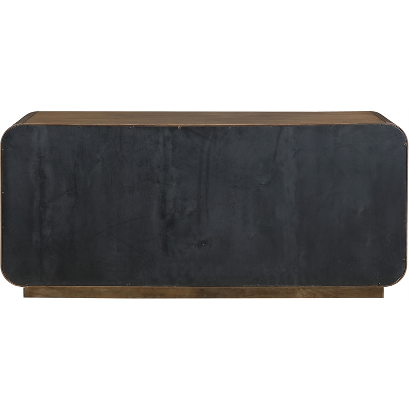 Meridian Furniture Windsor Brown Solid Wood And Brown Cane Sideboard / Buffet