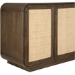 Meridian Furniture Windsor Brown Solid Wood And Brown Cane Sideboard / Buffet