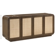 Meridian Furniture Windsor Brown Solid Wood And Brown Cane Sideboard / Buffet