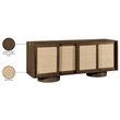 Meridian Furniture Windsor Brown Solid Wood And Brown Cane Sideboard / Buffet
