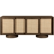 Meridian Furniture Windsor Brown Solid Wood And Brown Cane Sideboard / Buffet