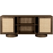 Meridian Furniture Windsor Brown Solid Wood And Brown Cane Sideboard / Buffet