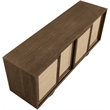 Meridian Furniture Windsor Brown Solid Wood And Brown Cane Sideboard / Buffet