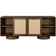 Meridian Furniture Windsor Brown Solid Wood And Brown Cane Sideboard / Buffet
