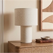 Meridian Furniture Monarca Beige Linen Textured Fabric Table Lamp