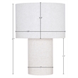 Meridian Furniture Monarca Beige Linen Textured Fabric Table Lamp