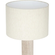 Meridian Furniture Pillar Travertine And Linen Textured Table Lamp