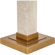 Meridian Furniture Pillar Travertine And Linen Textured Table Lamp
