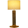Meridian Furniture Pillar Green Genuine Marble / Linen Textured Table Lamp